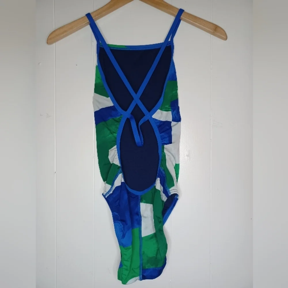 Speedo Women's One Piece Swimsuit - Blue and Green